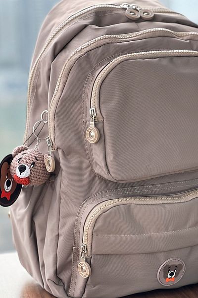 NEMO BAGS Unisex Milk Coffee Backpack School Bag Laptop And Travel Bag Waterproof, W/amigurumi