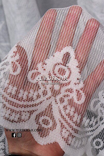 Perdekar Fransız Etek Işlemeli Örme Tül Perde (1X3 SIK PİLELİ)