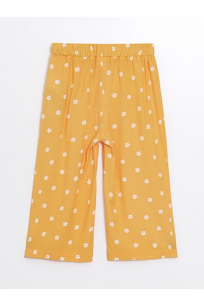 LC Waikiki Flower Patterned Elastic Waist Pants for Baby Girl