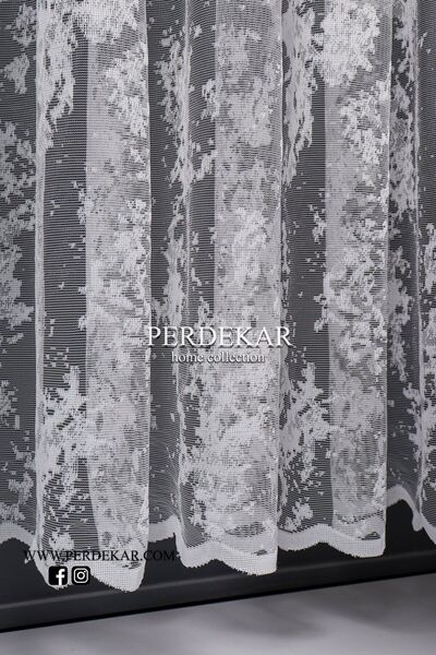 Perdekar Bulut Desen Örme Tül Perde (1X3 SIK PİLELİ)