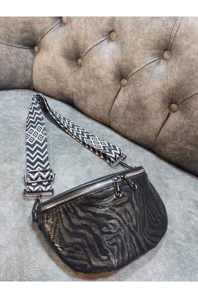Dein DasLeder Genuine Lambskin Snake Printed Crossbody Bag