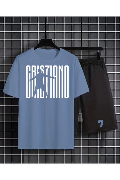viptasarımtshirt Ronaldo Cr7 Unisex Λευκό T-Shirt και Σετ Vip Design από πάνω-κάτω