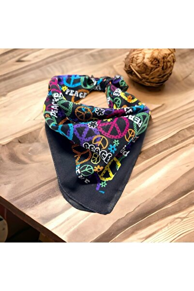 alsaccessories 100% Μπαντάνα με πολύχρωμο σχέδιο σε μαύρο