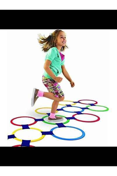 Shem Seksek Halka Oyunu Daire Setleri 22 Parça Hopscotch Sek sek Duyusal Eğitim Çemberleri 10 Çember 27cm