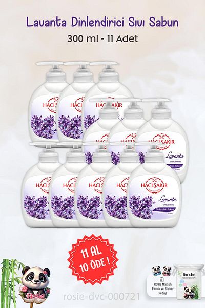 Hacı Şakir Hacı Şakir Lavender - 300 ml Relaxing Liquid Soap and ROSIE