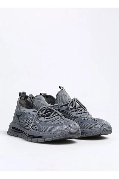 Bulldozer 231451 Gray Men's Knitwear Sneakers - Memory Sole, Flexible and Comfortable Sports Shoes