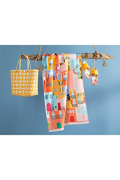 English Home Vernazza Cotton Digital Print Beach Towel 70x150 Cm Colorful