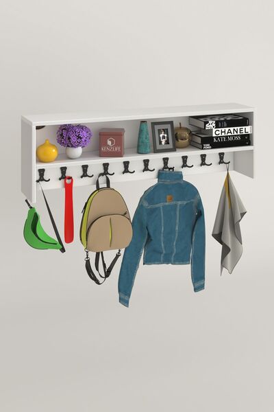 Kenzlife Elbise Askılığı Askılık Zeytuni Byz 35*120*20 Siyah 10 Adet Askı Portmanto Raflı