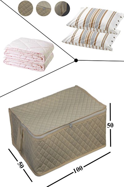 ADARYA HOME 5 Adet Büyük Boy Hurç-yorgan Hurcu 100x50x50(KREM)