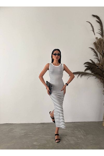 Fiori Ριγέ Lycra Ottoman Φόρεμα