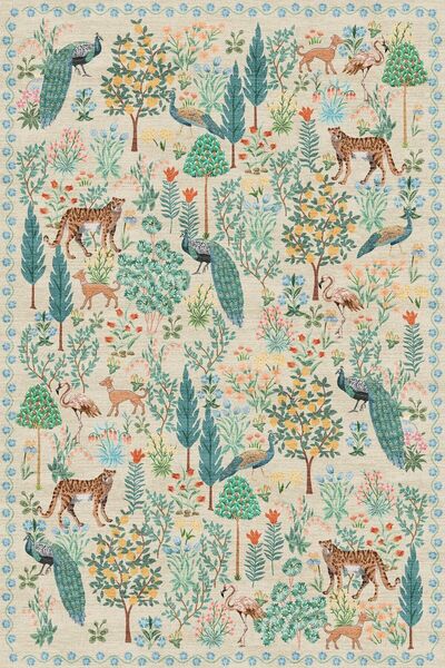 Rugs Modern Halı Floral Mira Bej Pastel Botanik Tema Dokuma Taban Halı Mira 1318