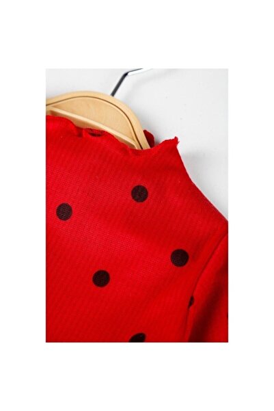 C&C OKULCUNUZ Kız Bebek Çocuk Prenses Kabarık Tütü Elbise Puantiyeli Uzun Kol Esnek Likralı Somon