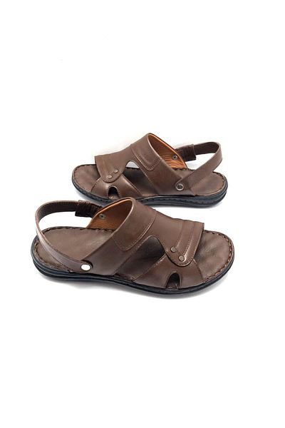 Deritarz Men's Genuine Leather Full Orthopedic Sandals