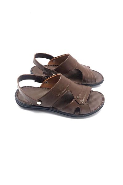 Deritarz Men's Genuine Leather Full Orthopedic Sandals