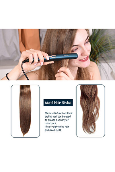Choice Mini Professional 2 in 1 Portable Hair Curler Hair Straightener Flat Iron Hairs Straightening Cor...