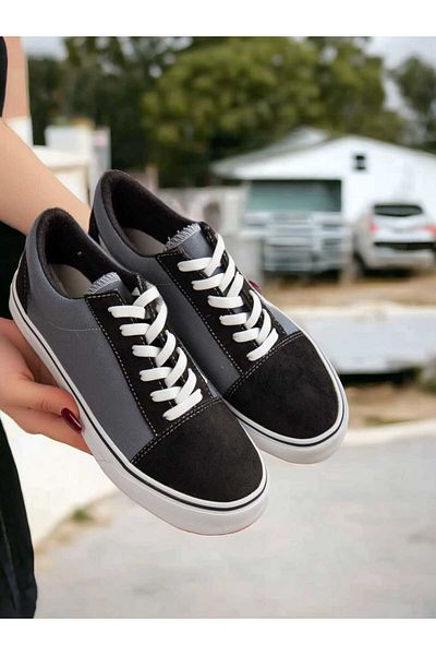 Lideral Unisex Gray Linen Sneaker - Comfortable Daily Use, Breathable Lace-up, Spare Lacing Included