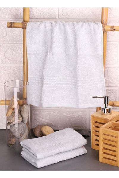 Atbyhome Bambum Cindy - Πετσέτα χεριών 3 τεμαχίων μπαμπού ανοιχτό γκρι 30x50cm