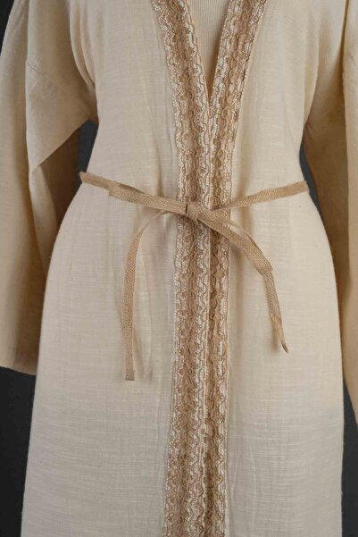 Dosimira Κιμονό με μακρυμάνικο γιακά από ψάθι