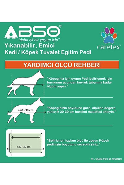 Careshop Abso 4 Yıkanabilir Emici Köpek Pedi Bordo Pati Baskılı ( 75x85 Cm.)