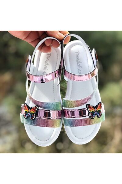 Pandalina Dětské sandály na suchý zip Butterfly Figures Non-Slip Phylon (light) Podrážka Letní Dětská obuv