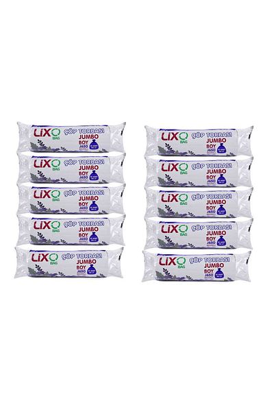 LİXOBAG J650 Jumbo Size Black Garbage Bag - 80X110 Cm, 10 Rolls, 10 Packs