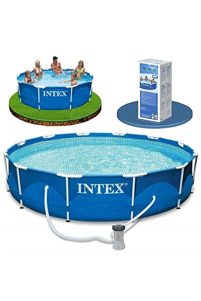 Intex انتكس 282001 حمام سباحة عائلي جاهز 305x76 سم 220 فولت مع فلتر تنظيف