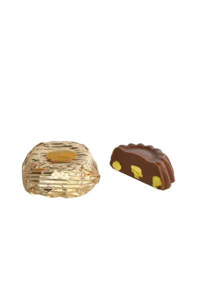 çarşıbaşı Yaldızlı Çiçek Baton Antep Fıstıklı Sütlü Çikolata Gold 500 gr (ML092)