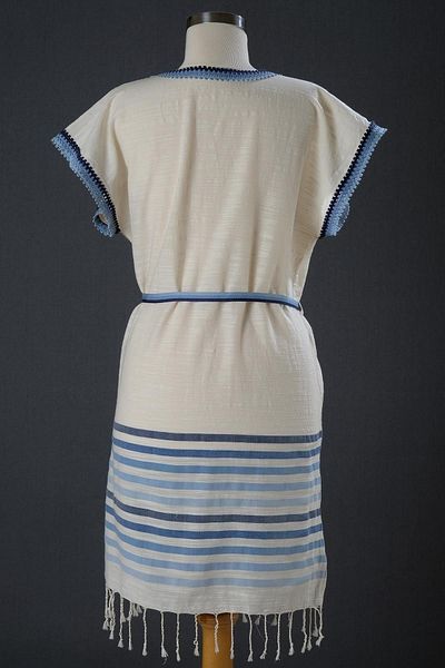 Dosimira Relaxed Cut Blue Kimono - Banded