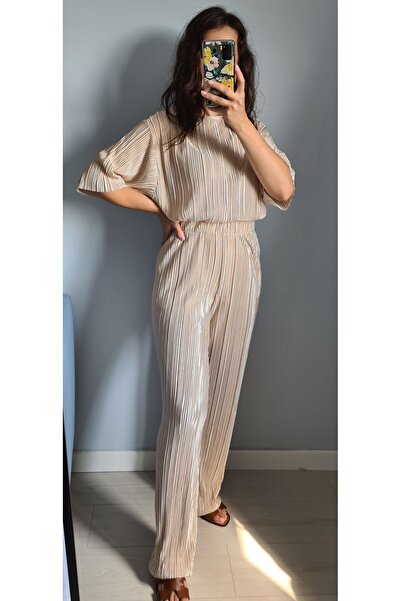 Ece Kahraman Piliseli Pantolon Bluz Takım