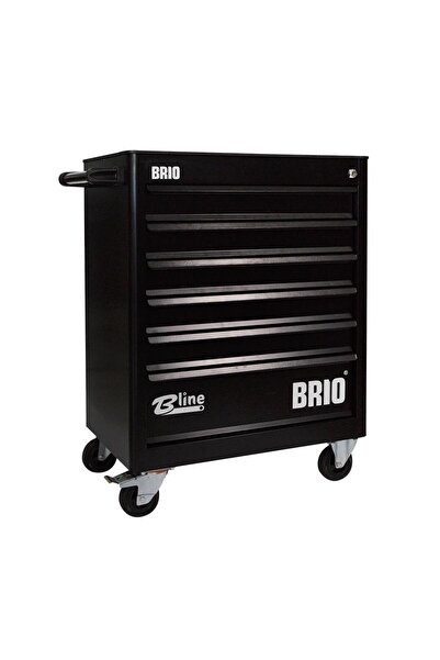 BRIO Hareketli Tekerlekli Takım Dolabı Takım Arabası 6 Çekmeceli Kilitli Siya...