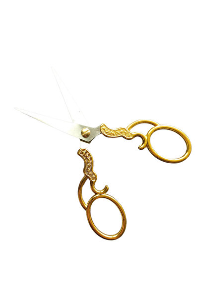 Kent Pazarı Gold (Gold) Colored Engagement - Promise Scissors, Ribbon Scissors and Sewing Embroidery Scissors