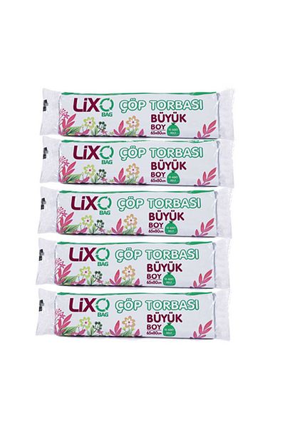 LİXOBAG Blue 50 Liter Large Size Garbage Bag - 10 Rolls X 5 Packs