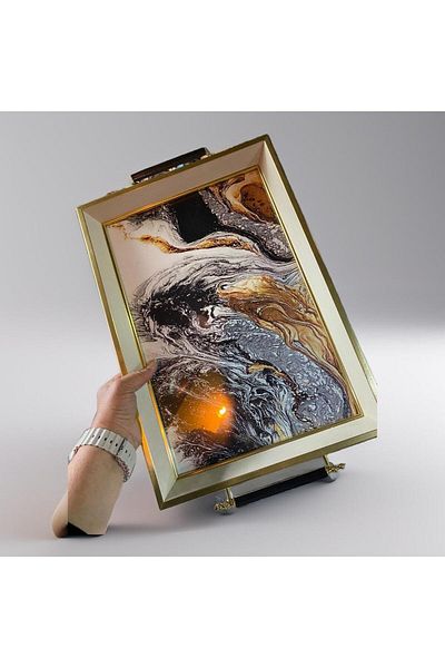 elif aksesuar Wooden Rectangular Tray - With Handle