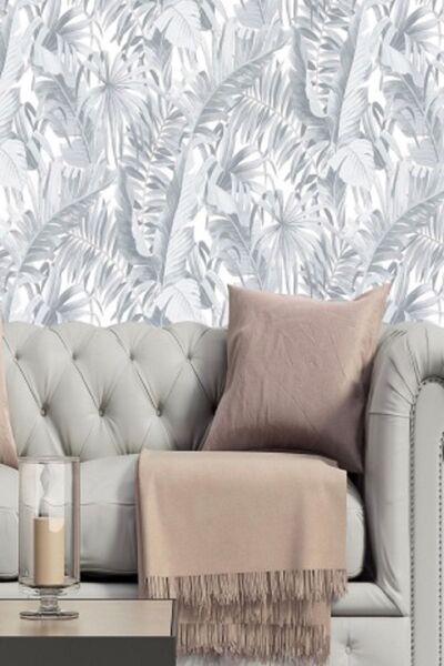 Bien Duvar Kağıtları Bien Exclusive 7846 Tropikal Geniş Yapraklı Çiçek Desen ...