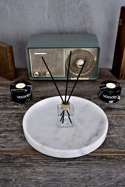 Voodo Concept White Chocolate Marble Presentation Tray 30 Cm Diameter