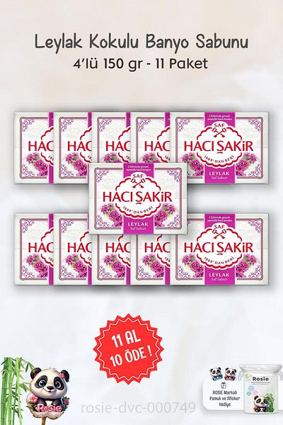 Hacı Şakir Hacı Şakir Lilac Scented Bath Soap - 4 x 150 gr and ROSIE