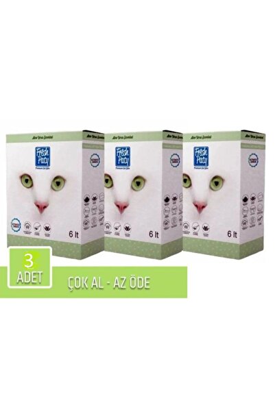 HEKTAŞ Fresh Paty Aloe Vera Kokulu Aktif Carbon Kedi Kumu 6 Lt Fresh Paty _ 3 Adet_