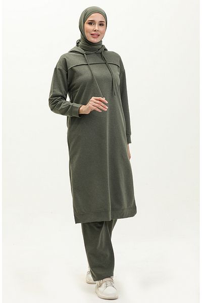 sefamerve Khaki-Trainingsanzug-Set – zwei Fäden, Modell 3034-12