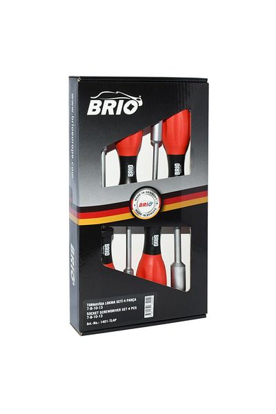 BRIO Screwdriver Set Socket 4 Pieces 7-8-10-13