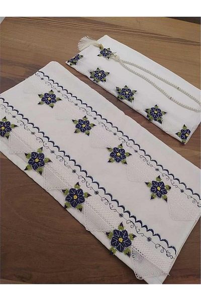 onlaynticaret Needle Embroidered Mevlut Cover and Towel Set