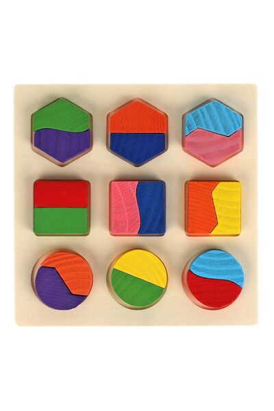 Wanu Games Doğal Ahşap Eğitici Oyuncak Montessori Geometrik Şekiller  Bultak ...