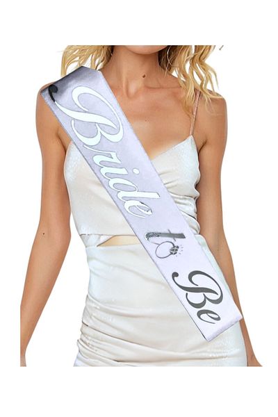 Huzur Party Store Σετ 35 τεμαχίων Silver Bride To Be - Στολίδια με μπαλόνι με στεφάνι και τατουάζ για πάρτι αρραβώνων και αποχαιρετισμού