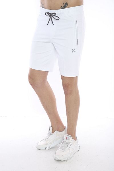 NEED LİFE White Zippered Men's Cotton Pocket Shorts - Elastic Waist