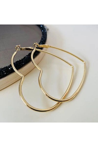 DEMOKAN Heart Earrings Thin Hoop - Women