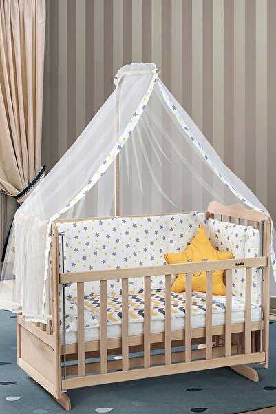 Bebeşik Doğal Ahşap Anne Yanı Beşik Karyola