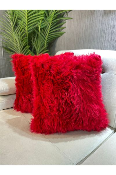 Paris Life Plush Throw Pillow Cover Square red