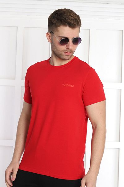 NEED LİFE Green Need Printed Men's Crew Neck T-Shirt