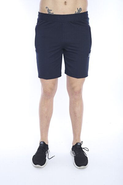 NEED LİFE Erkek Lacivert Koton Cepleri Fermuarlı Beli Lastikli Şort
