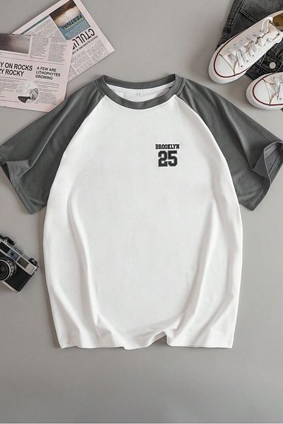 MODAGEN Μπλουζάκι Brooklyn Printed Unisex Oversize - Raglan μανίκι, Crew λαιμόκοψη