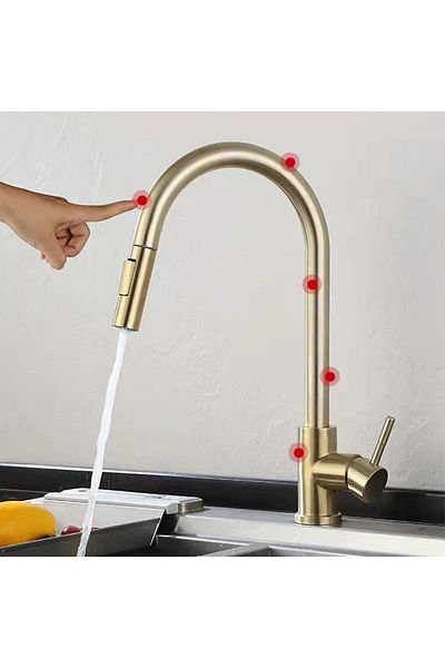 OEM Smart Touch Kitchen Sink - Matte Gold Spiral Sprinkler New Imported